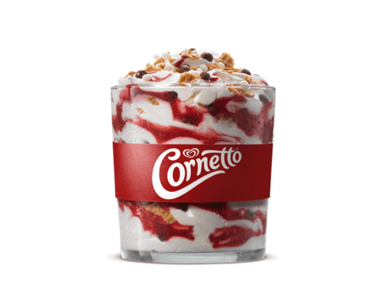 Bk fusion cornetto raspberry crunch